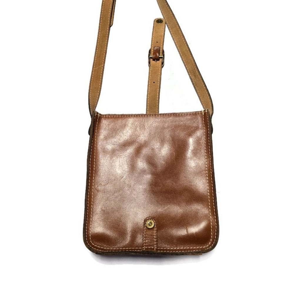 Patricia Nash Venezia Heritage Crossbody Purse Leather Bag Brown 9.5" X 8.5" - Picture 2 of 15